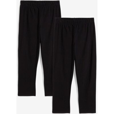 bonprix Capri-Leggings aus Bio-Baumwoll-Mix (2er Pack) schwarz 128 bonprix Capri-Leggings aus Bio-Baumwoll-Mix (2er Pack) schwarz 128
