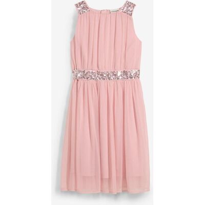 bonprix Chiffonkleid mit Paillettenband rosa 176 bonprix Chiffonkleid mit Paillettenband rosa 176