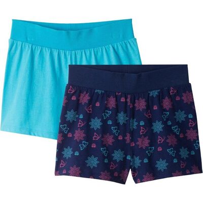 bonprix Jersey-Shorts aus reiner Bio-Baumwolle (2er Pack) blau 128 bonprix Jersey-Shorts aus reiner Bio-Baumwolle (2er Pack) blau 128