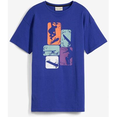 bonprix T-Shirt aus reiner Bio-Baumwolle blau 140 bonprix T-Shirt aus reiner Bio-Baumwolle blau 140