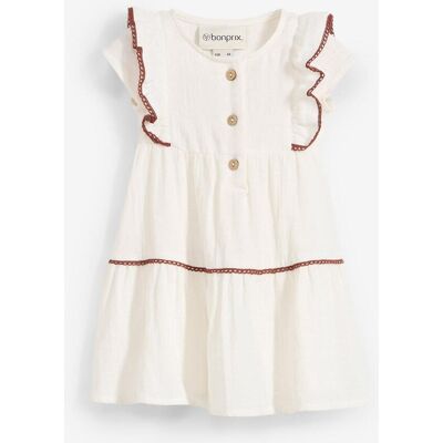 bonprix Musselin Kleid aus reiner Baumwolle beige 74 bonprix Musselin Kleid aus reiner Baumwolle beige 74