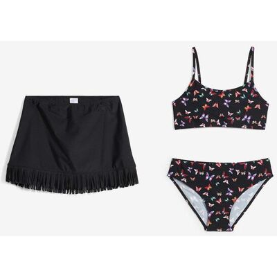 bonprix Bikini und Rock (3-tlg.Set) schwarz 176 bonprix Bikini und Rock (3-tlg.Set) schwarz 176