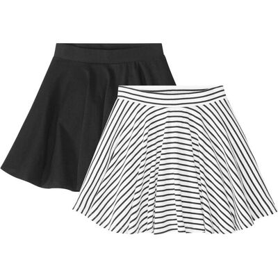 bonprix Jersey-Rock aus reiner Bio-Baumwolle (2er Pack) schwarz 158 bonprix Jersey-Rock aus reiner Bio-Baumwolle (2er Pack) schwarz 158