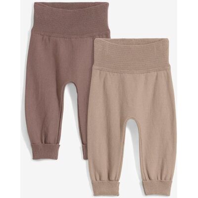 bonprix Weiche Strick-Hosen zum Mitwachsen aus Baumwoll-Mix (2er Pack) braun 92 bonprix Weiche Strick-Hosen zum Mitwachsen aus Baumwoll-Mix (2er Pack) braun 92