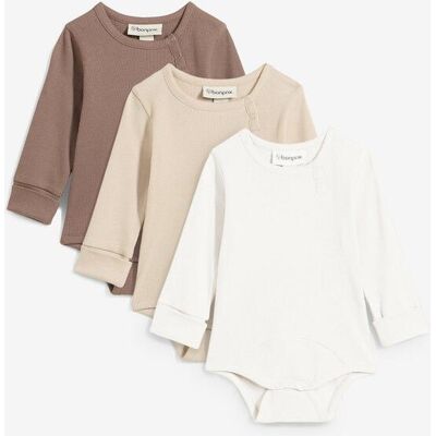 bonprix Langarmbody aus reiner Baumwolle zum Mitwachsen (3er Pack) braun 80 bonprix Langarmbody aus reiner Baumwolle zum Mitwachsen (3er Pack) braun 80