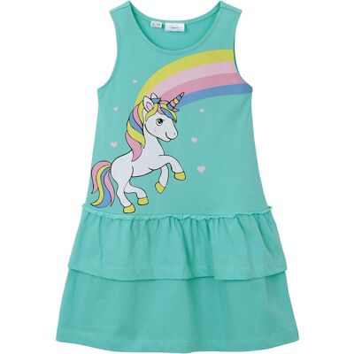 bonprix Niedliches Kleidchen mit Einhorn-Print grün 104 bonprix Niedliches Kleidchen mit Einhorn-Print grün 104