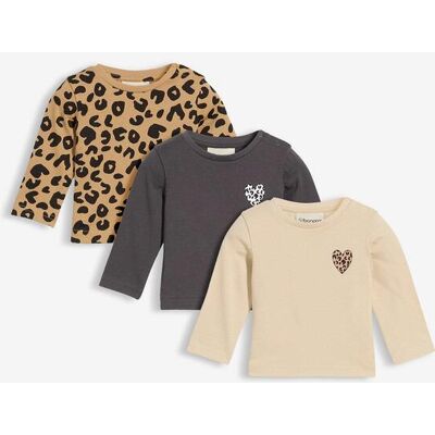 bonprix Longshirt aus reiner Bio-Baumwolle (3er Pack) beige 92 bonprix Longshirt aus reiner Bio-Baumwolle (3er Pack) beige 92