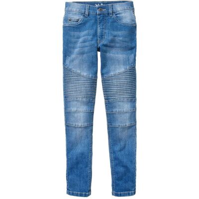 bonprix Skinny Fit Stretch-Jeans mit verstellbarem Bund, Straight blau 158 bonprix Skinny Fit Stretch-Jeans mit verstellbarem Bund, Straight blau 158