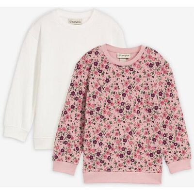 bonprix Sweatshirt aus reiner Bio-Baumwolle (2er Pack) weiß 116 bonprix Sweatshirt aus reiner Bio-Baumwolle (2er Pack) weiß 116
