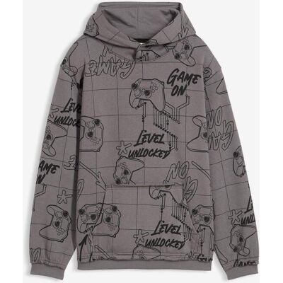 bonprix Hoodie aus weichem Baumwoll-Mix grau 128 bonprix Hoodie aus weichem Baumwoll-Mix grau 128