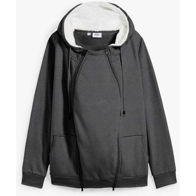 bonprix Umstands-Sweatjacke mit Baby-Einsatz und flauschiger Innenseite grau 48 bonprix Umstands-Sweatjacke mit Baby-Einsatz und flauschiger Innenseite grau 48