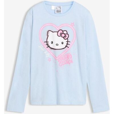 bonprix Hello Kitty Langarmshirt aus reiner Baumwolle blau 158 bonprix Hello Kitty Langarmshirt aus reiner Baumwolle blau 158