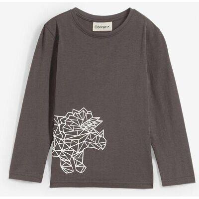 bonprix Langarmshirt aus reiner Bio-Baumwolle grau 128 bonprix Langarmshirt aus reiner Bio-Baumwolle grau 128
