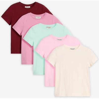 bonprix T-Shirt aus elastischem Bio-Baumwoll-Mix (5er Pack) rosa 104 bonprix T-Shirt aus elastischem Bio-Baumwoll-Mix (5er Pack) rosa 104