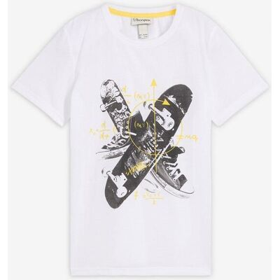 bonprix T-Shirt mit Skater-Print weiß 176 bonprix T-Shirt mit Skater-Print weiß 176