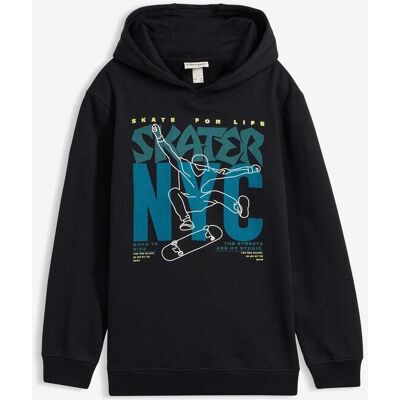 bonprix Hoodie aus reiner Bio-Baumwolle schwarz 128 bonprix Hoodie aus reiner Bio-Baumwolle schwarz 128