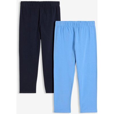 bonprix Capri-Leggings aus Bio-Baumwoll-Mix (2er Pack) blau 128 bonprix Capri-Leggings aus Bio-Baumwoll-Mix (2er Pack) blau 128