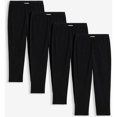 bonprix Capri-Leggings aus elastischem Bio-Baumwoll-Mix (4er Pack) schwarz 158 bonprix Capri-Leggings aus elastischem Bio-Baumwoll-Mix (4er Pack) schwarz 158