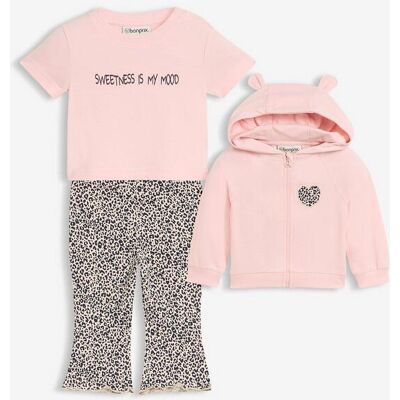 bonprix Leichte Shirtjacke mit T-Shirt und Leggings aus reiner Bio-Baumwolle (3-tlg.Set) beige 68 bonprix Leichte Shirtjacke mit T-Shirt und Leggings aus reiner Bio-Baumwolle (3-tlg.Set) beige 68