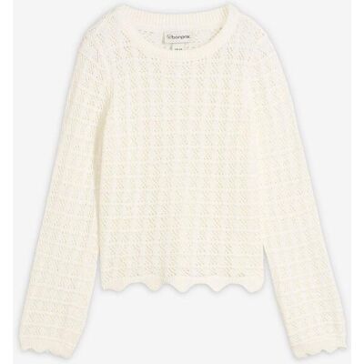 bonprix Ajour-Pullover weiß 152 bonprix Ajour-Pullover weiß 152
