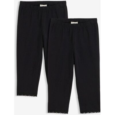 bonprix Capri-Leggings mit Bio-Baumwolle (2er Pack) schwarz 152 bonprix Capri-Leggings mit Bio-Baumwolle (2er Pack) schwarz 152