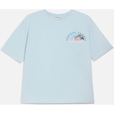 bonprix Loose Fit T-Shirt aus reiner Bio Baumwolle mit großen Rückendruck blau 164 bonprix Loose Fit T-Shirt aus reiner Bio Baumwolle mit großen Rückendruck blau 164