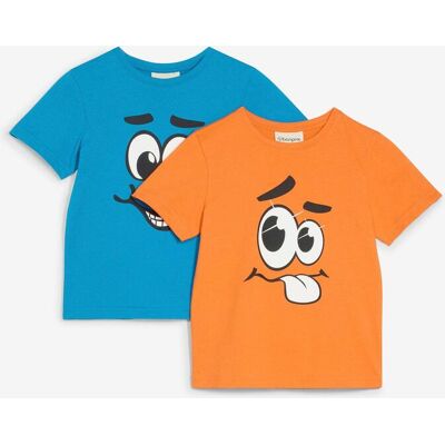 bonprix T-Shirt mit Bio-Baumwolle (2er Pack) orange 128 bonprix T-Shirt mit Bio-Baumwolle (2er Pack) orange 128