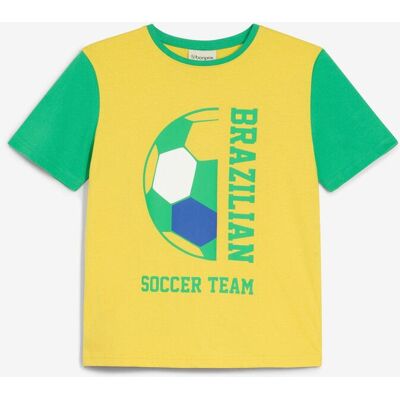 bonprix Brasilien T-Shirt aus reiner Bio-Baumwolle gelb 176 bonprix Brasilien T-Shirt aus reiner Bio-Baumwolle gelb 176