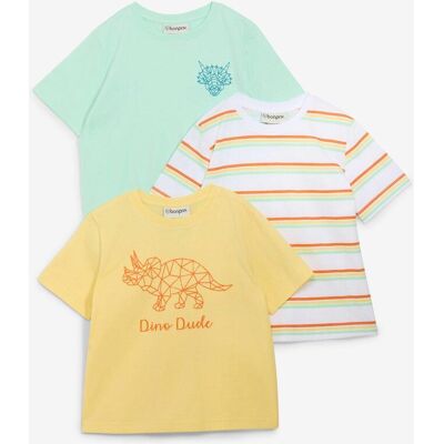 bonprix T-Shirt aus reiner Bio-Baumwolle (3er Pack) gelb 116 bonprix T-Shirt aus reiner Bio-Baumwolle (3er Pack) gelb 116