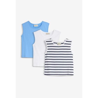 bonprix Tanktop aus reiner Bio Baumwolle (3er Pack) blau 116 bonprix Tanktop aus reiner Bio Baumwolle (3er Pack) blau 116