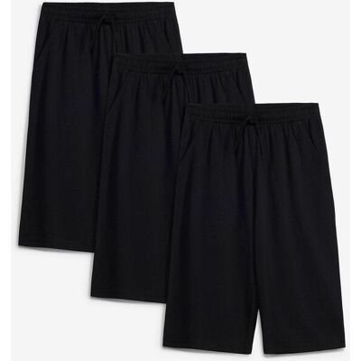 bonprix Kniebedeckende Jersey-Bermuda (3er Pack) schwarz 158 bonprix Kniebedeckende Jersey-Bermuda (3er Pack) schwarz 158