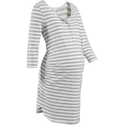 bonprix Still-Nachthemd mit Baumwolle grau 36 bonprix Still-Nachthemd mit Baumwolle grau 36