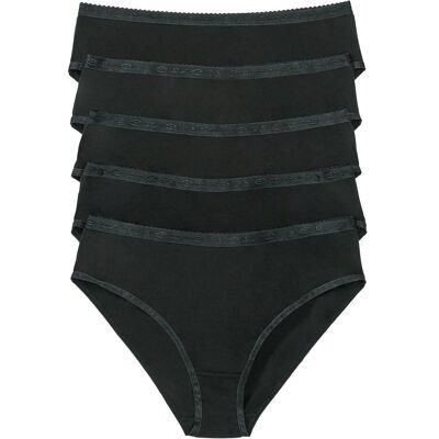 bonprix Maxislip mit weicher Baumwolle (5er Pack) schwarz 36 bonprix Maxislip mit weicher Baumwolle (5er Pack) schwarz 36