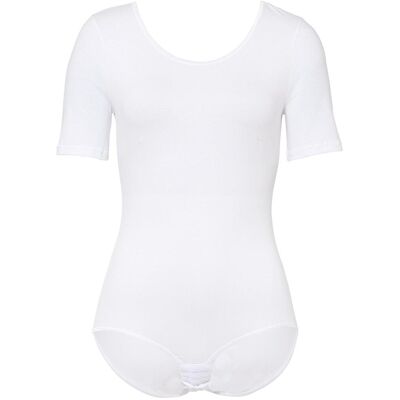 bonprix Halbarm Body mit Baumwolle weiß 44 bonprix Halbarm Body mit Baumwolle weiß 44