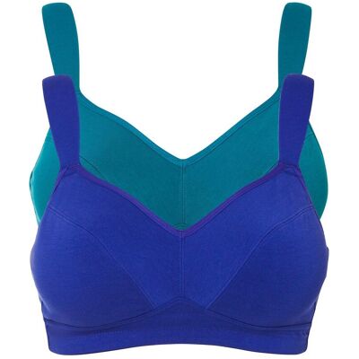 bonprix BH ohne Bügel mit Bio-Baumwolle (2er Pack) blau 80 bonprix BH ohne Bügel mit Bio-Baumwolle (2er Pack) blau 80