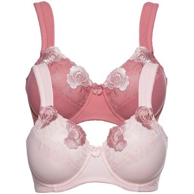 bonprix Minimizer-BH mit gepolsterten Trägern (2er Pack) rosa 75 bonprix Minimizer-BH mit gepolsterten Trägern (2er Pack) rosa 75