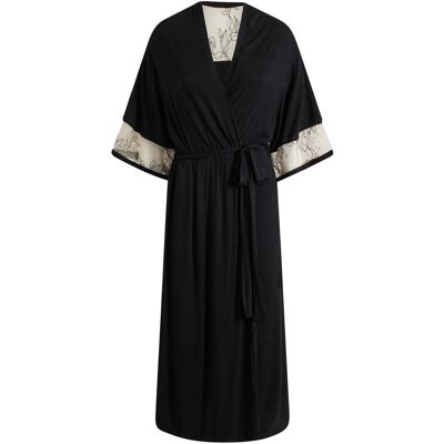 bonprix Langer Viskose Kimono mit Stickerei schwarz 44 bonprix Langer Viskose Kimono mit Stickerei schwarz 44