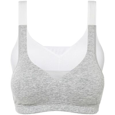 bonprix T-Shirt-BH ohne Bügel mit Baumwolle (2er Pack) weiß 85 bonprix T-Shirt-BH ohne Bügel mit Baumwolle (2er Pack) weiß 85