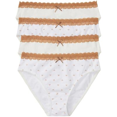 bonprix Maxislip mit Bio-Baumwolle (4er Pack) weiß 44 bonprix Maxislip mit Bio-Baumwolle (4er Pack) weiß 44
