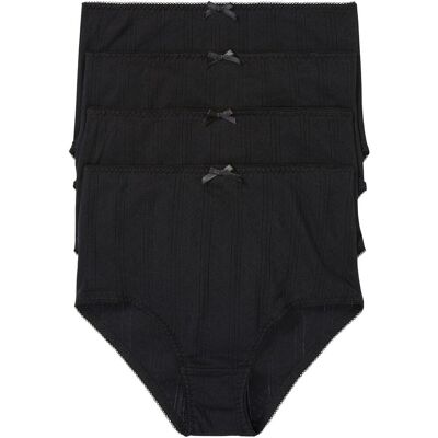 bonprix Highwaist Slip aus leichter Baumwolle (4er Pack) schwarz 48 bonprix Highwaist Slip aus leichter Baumwolle (4er Pack) schwarz 48