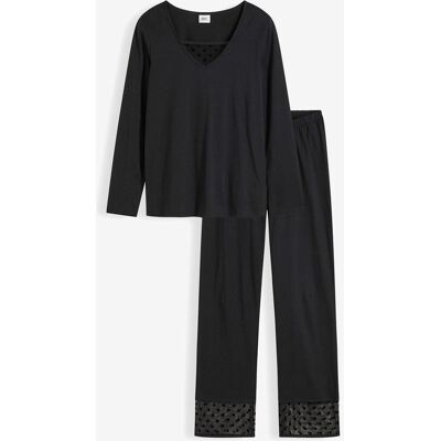 bonprix Pyjama mit zartem Mesh schwarz 48 bonprix Pyjama mit zartem Mesh schwarz 48