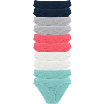 bonprix Slip mit weicher Baumwolle (10er Pack) blau 44 bonprix Slip mit weicher Baumwolle (10er Pack) blau 44