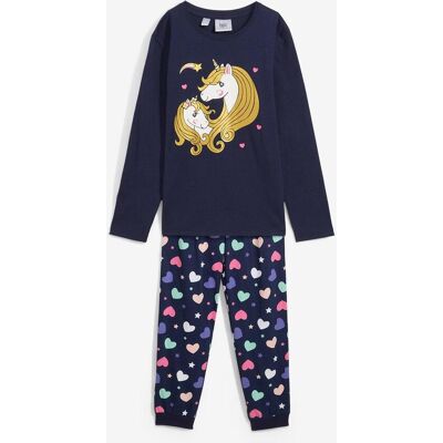 bonprix Pyjama aus reiner Bio-Baumwolle (2-tlg. Set) blau 140 bonprix Pyjama aus reiner Bio-Baumwolle (2-tlg. Set) blau 140