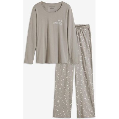 bonprix Pyjama aus reiner Baumwolle grau 40 bonprix Pyjama aus reiner Baumwolle grau 40