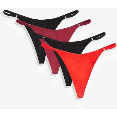 bonprix String mit V-Shape mit Bio-Baumwolle (4er Pack) schwarz 52 bonprix String mit V-Shape mit Bio-Baumwolle (4er Pack) schwarz 52