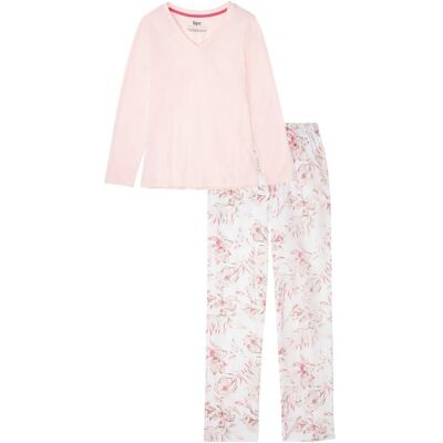 bonprix Pyjama aus reiner Bio-Baumwolle weiß 44 bonprix Pyjama aus reiner Bio-Baumwolle weiß 44