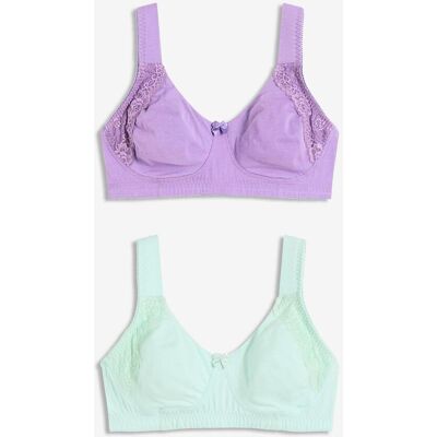 bonprix T-Shirt-BH ohne Bügel mit Baumwolle (2er Pack) grün 95 bonprix T-Shirt-BH ohne Bügel mit Baumwolle (2er Pack) grün 95