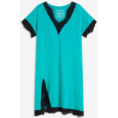 bonprix Kurzes Nachthemd mit zarter Spitze grün 36 bonprix Kurzes Nachthemd mit zarter Spitze grün 36