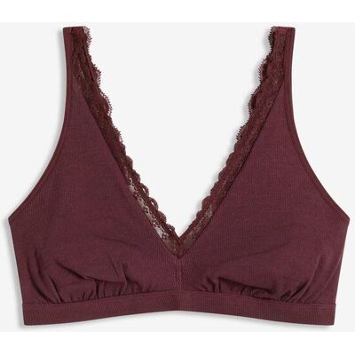 bonprix Geripptes Bralette mit Bio-Baumwolle und Spitze rot 36 bonprix Geripptes Bralette mit Bio-Baumwolle und Spitze rot 36