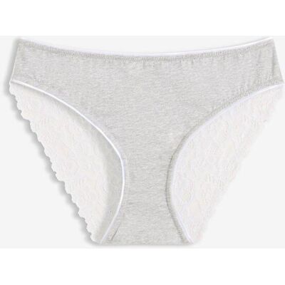 bonprix Slip mit Baumwolle und Spitze grau 44 bonprix Slip mit Baumwolle und Spitze grau 44